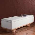 Banc de rangement SAFAVIEH Couture Sunneva Boucle - 61 po L x 20 po P x 19 po H - 61 L x 20 P x 19 H
