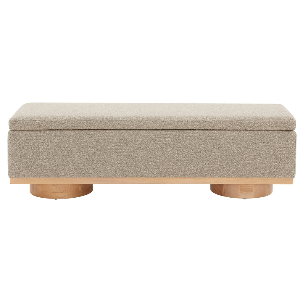 Banc de rangement SAFAVIEH Couture Sunneva Boucle - 61 po L x 20 po P x 19 po H - 61 L x 20 P x 19 H