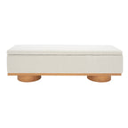 Banc de rangement SAFAVIEH Couture Sunneva Boucle - 61 po L x 20 po P x 19 po H - 61 L x 20 P x 19 H