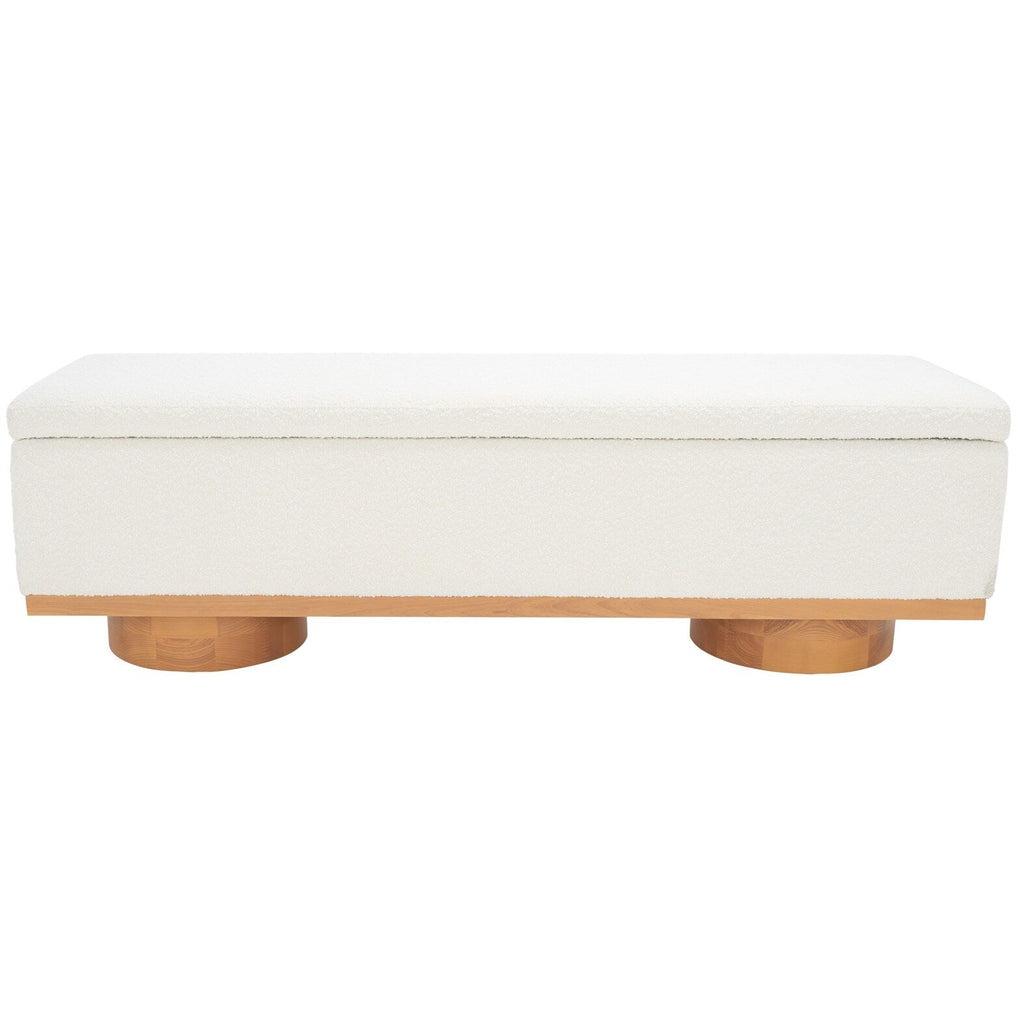 Banc de rangement SAFAVIEH Couture Sunneva Boucle - 61 po L x 20 po P x 19 po H - 61 L x 20 P x 19 H