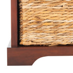 Banc de rangement tressé marron Euphemia de SAFAVIEH - 33,5 x 16,1 x 19,9 - 34 L x 16 P x 20 H